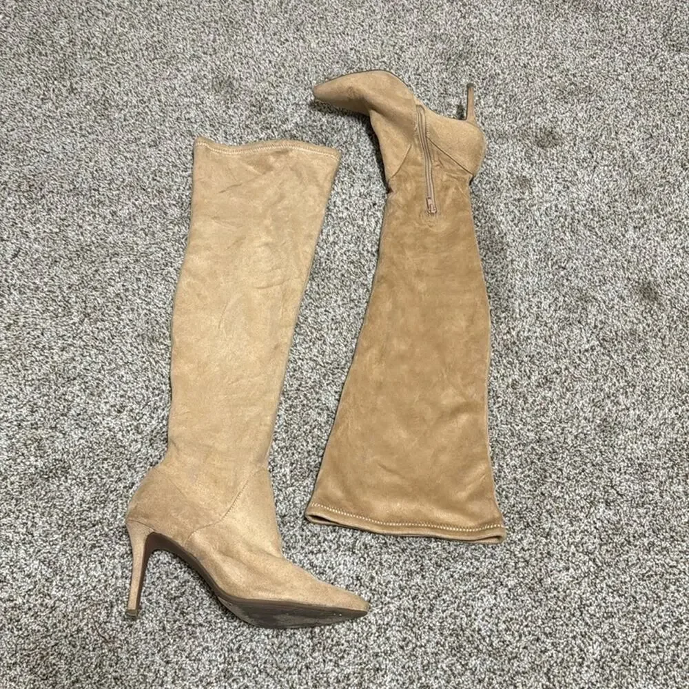 JESSICA SIMPSON Women's Abrine Over-The-Knee Boots Size 5.5 In Almond